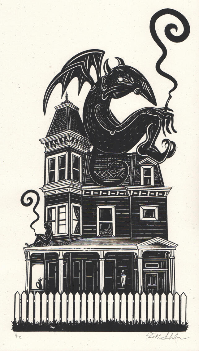 Smoke Break, 2020, screenprint