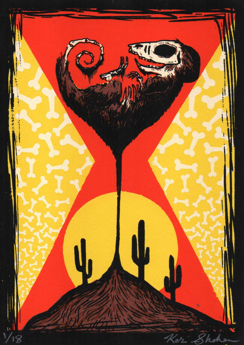 Just a Second, 2014, screenprint