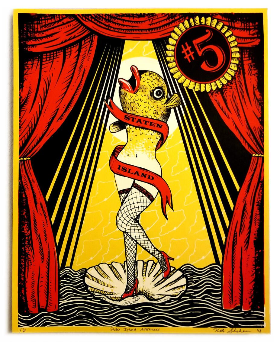 Staten Island Mermaid #5, 2018, screenprint
