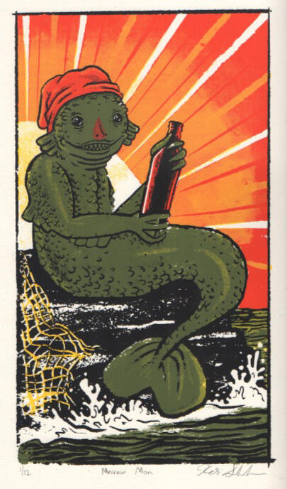 Merrow Man, 2020, screenprint