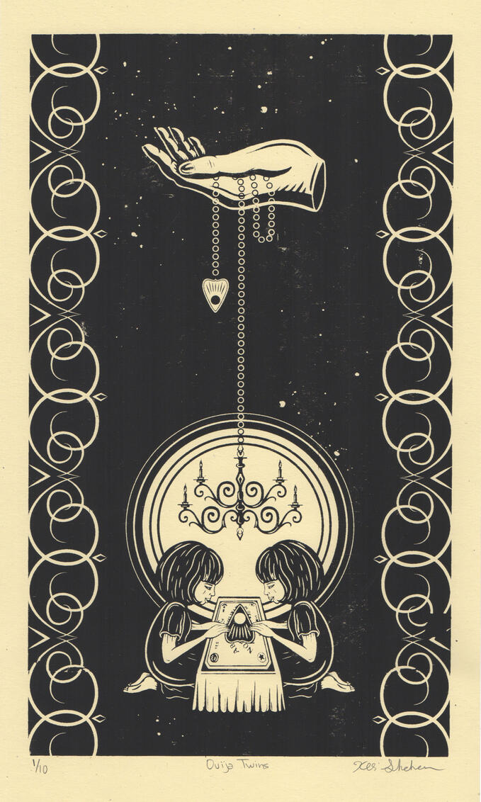 Ouija Twins, 2020, screenprint