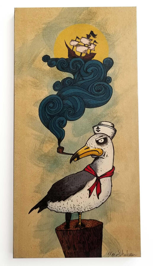 "Seagull" wood plaque
