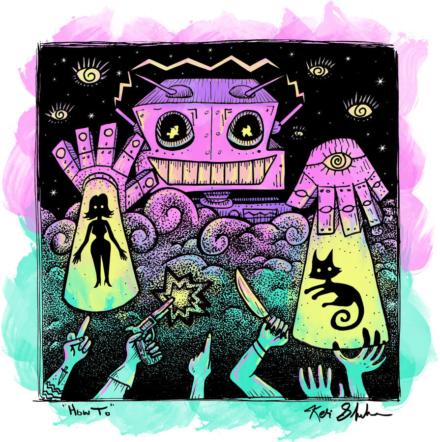 (2018) Illustration for art book by the band, Pastel